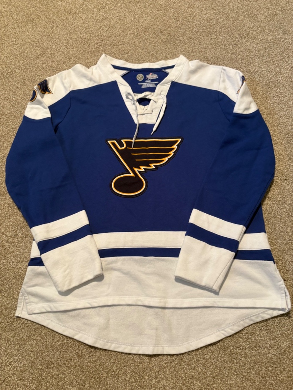 St. Louis Blues Majestic NHL Lace Up Hockey Shirt Women’s L